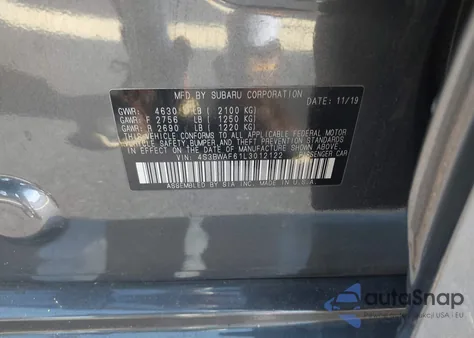 2020 Subaru Legacy Sport z USA, uszkodzony, nr VIN 4S3BWAF61L3012122